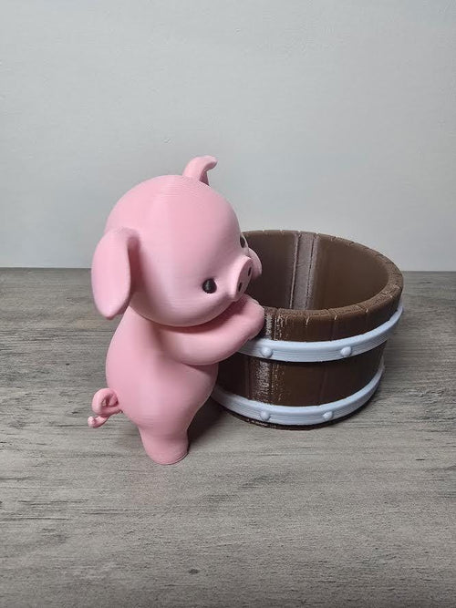 3D Printed Baby Piglet Planter Pot | Hand-Finished | 4m3d Design Art