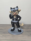 3D Printed Highland Cow Catwoman Figurine | DC Comics Fan Art | Hand-Finished | 4m3d Design Art