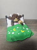 3D Printed Highland Cow Bedtime Scene Figurine | Moon & Stars | Hand-Finished | 4m3d Design Art