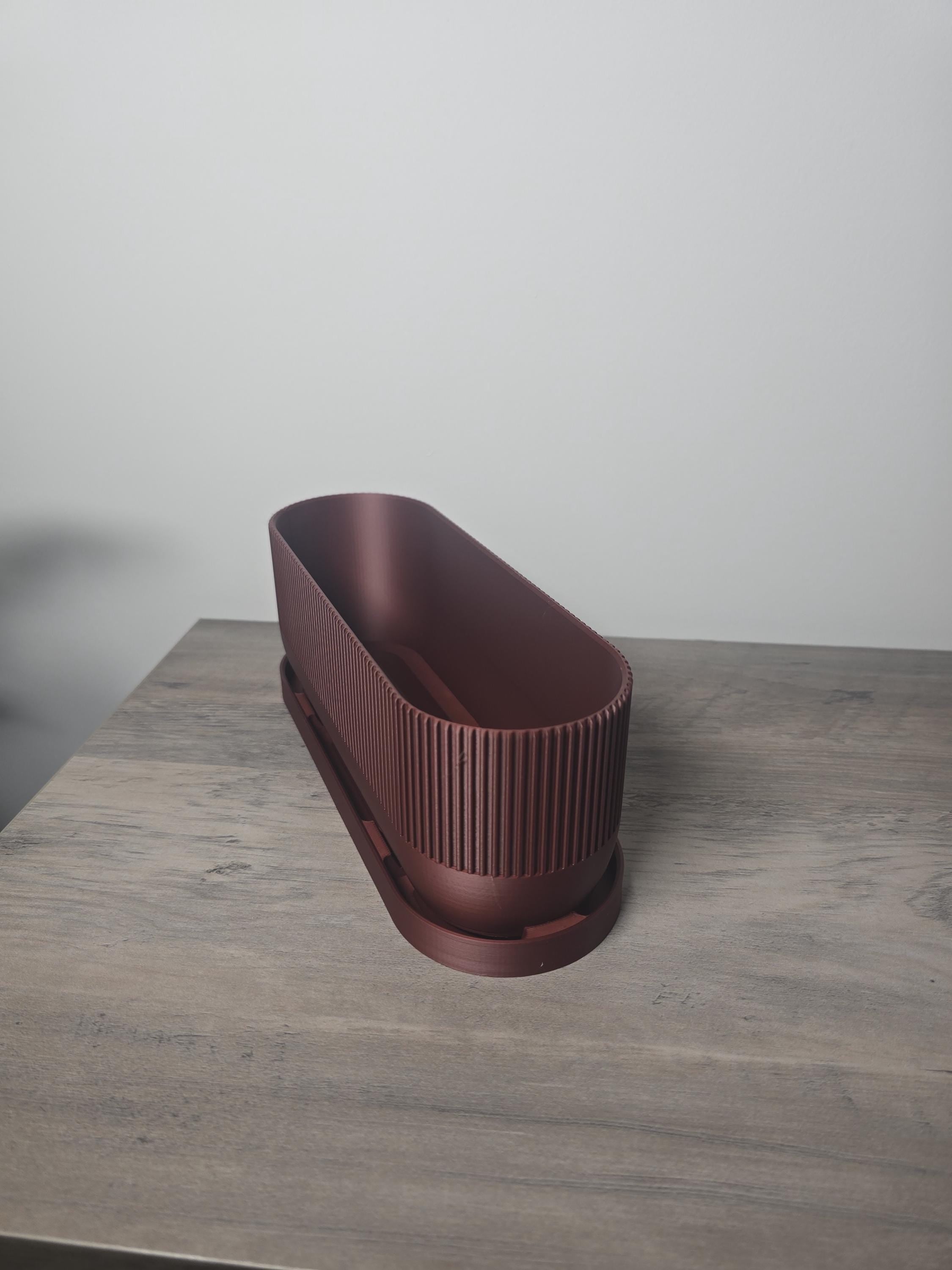 3D Printed Decorative Oval Planter | Custom Colors | Indoor Plant Pot | 4m3d Design Art