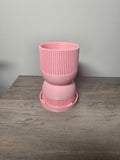3D Printed Ribbed Decorative Planter | Custom Colors | Indoor Plant Pot | 4m3d Design Art