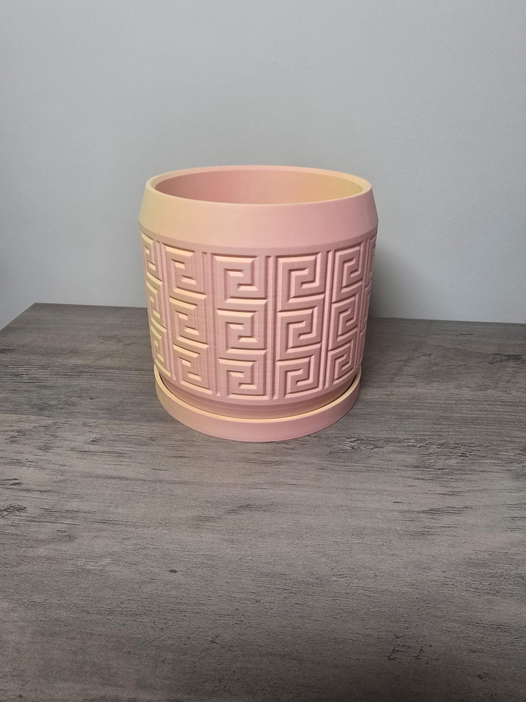 3D Printed Greek Key Decorative Planter | Custom Colors | Modern Plant Pot | 4m3d Design Art