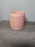 3D Printed Greek Key Decorative Planter | Custom Colors | Modern Plant Pot | 4m3d Design Art