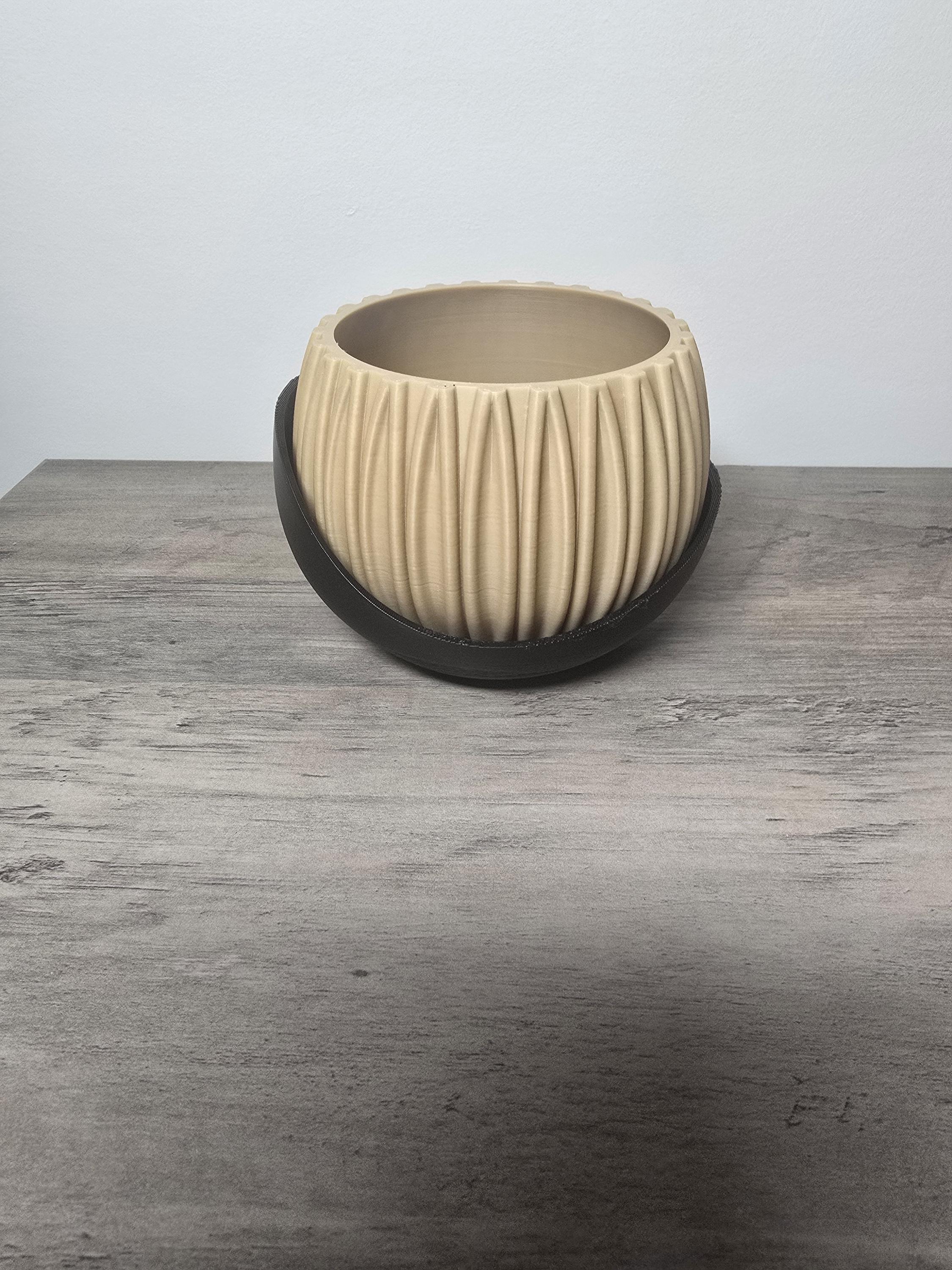 3D Printed Decorative 2 Piece Planter | Custom Colors | Indoor Plant Pot | 4m3d Design Art