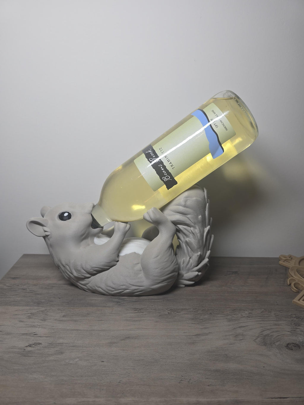 3D Printed Squirrel Wine Bottle Holder | Funny Bar Decor & Host Gift | 4m3d Design Art