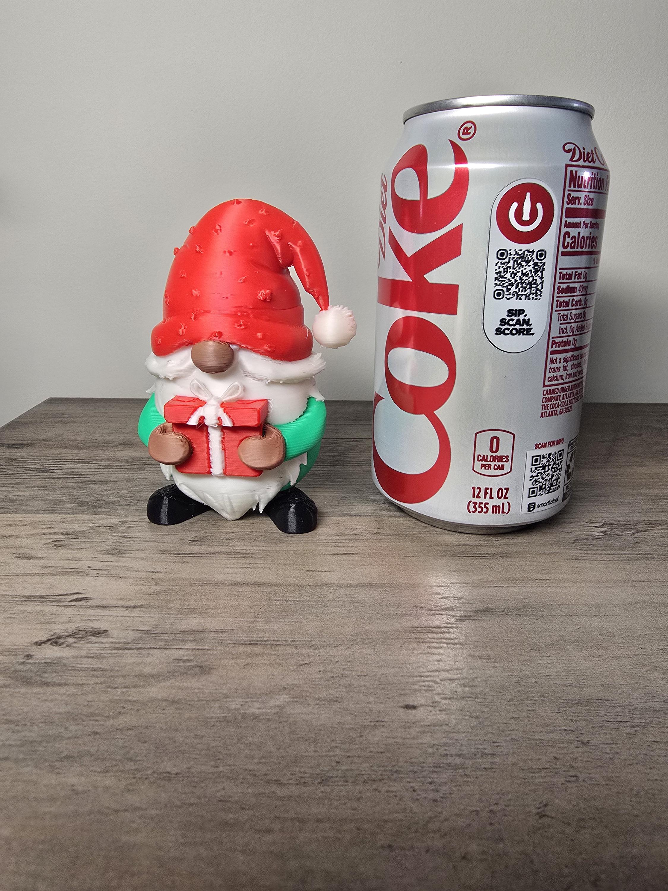 3D Printed Christmas Gnome with Present Figurine | Holiday Decor | 4m3d Design Art