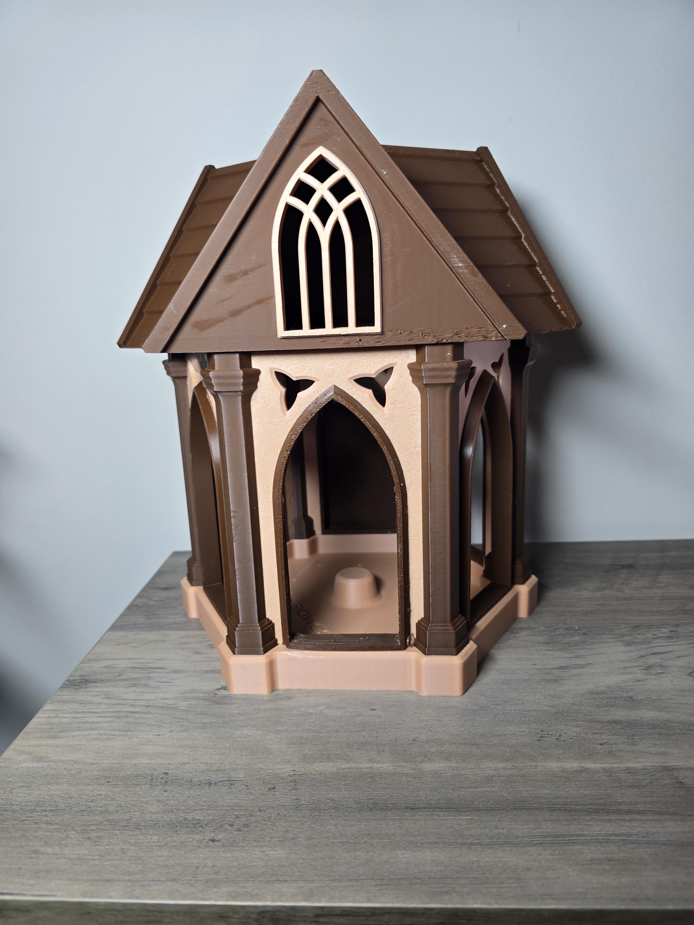 3D Printed Large Victorian Bird Feeder | Post Mount | 9x9x11 In | 4m3d Design Art