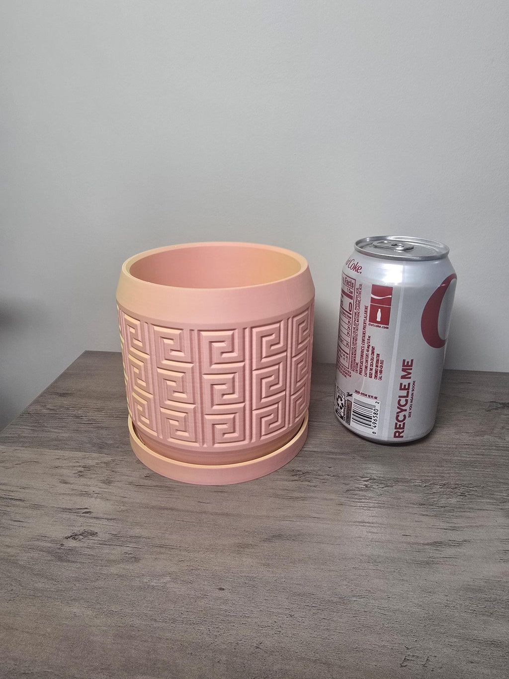 3D Printed Greek Key Decorative Planter | Custom Colors | Modern Plant Pot | 4m3d Design Art