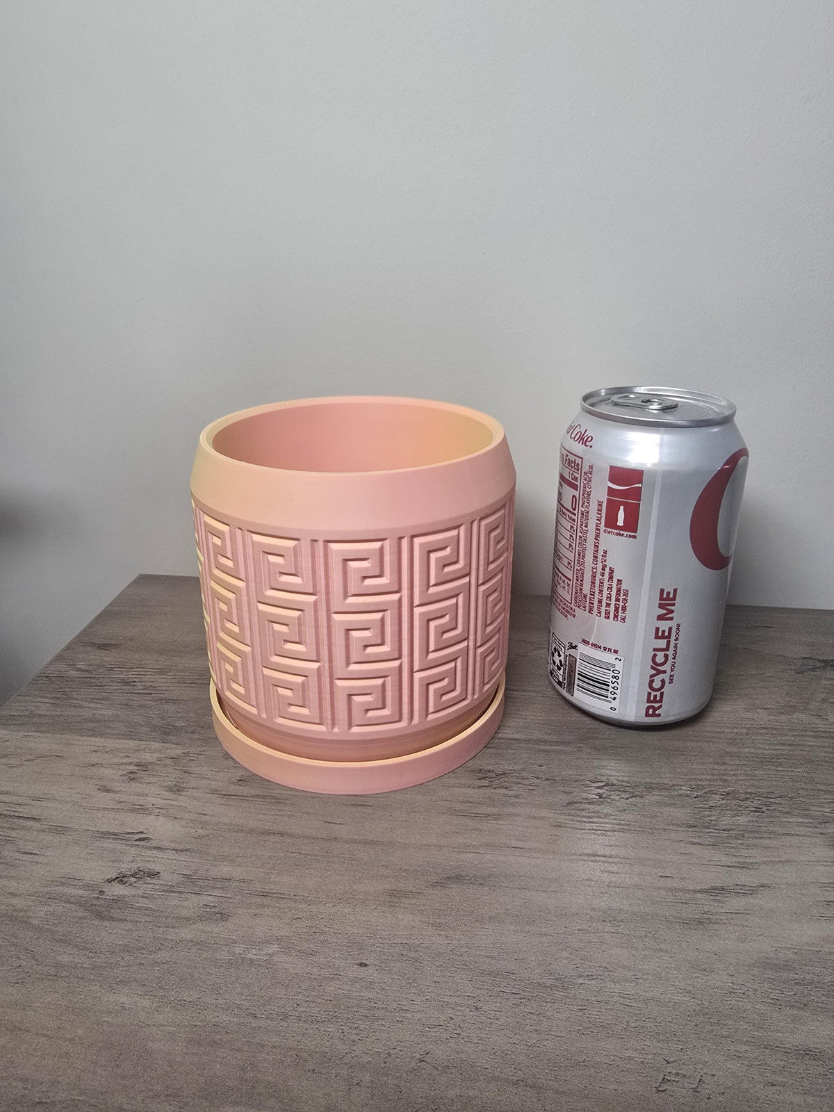 3D Printed Greek Key Decorative Planter | Custom Colors | Modern Plant Pot | 4m3d Design Art