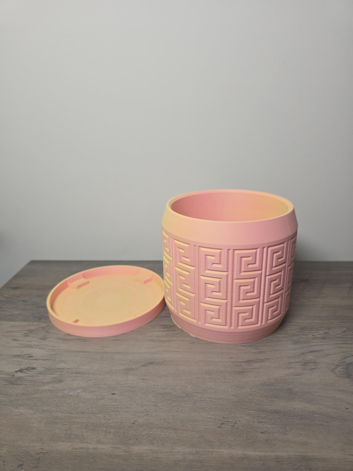 3D Printed Greek Key Decorative Planter | Custom Colors | Modern Plant Pot | 4m3d Design Art