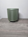 3D Printed Decorative Planter with Vertical Ribs & Legs | Custom Colors | 4m3d Design Art