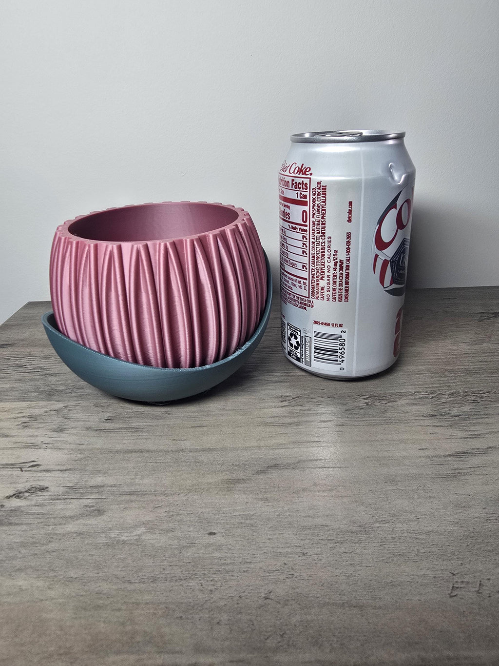 3D Printed Ribbed Planter with Saucer | Indoor Plant Pot | Custom Colors | 4m3d Design Art