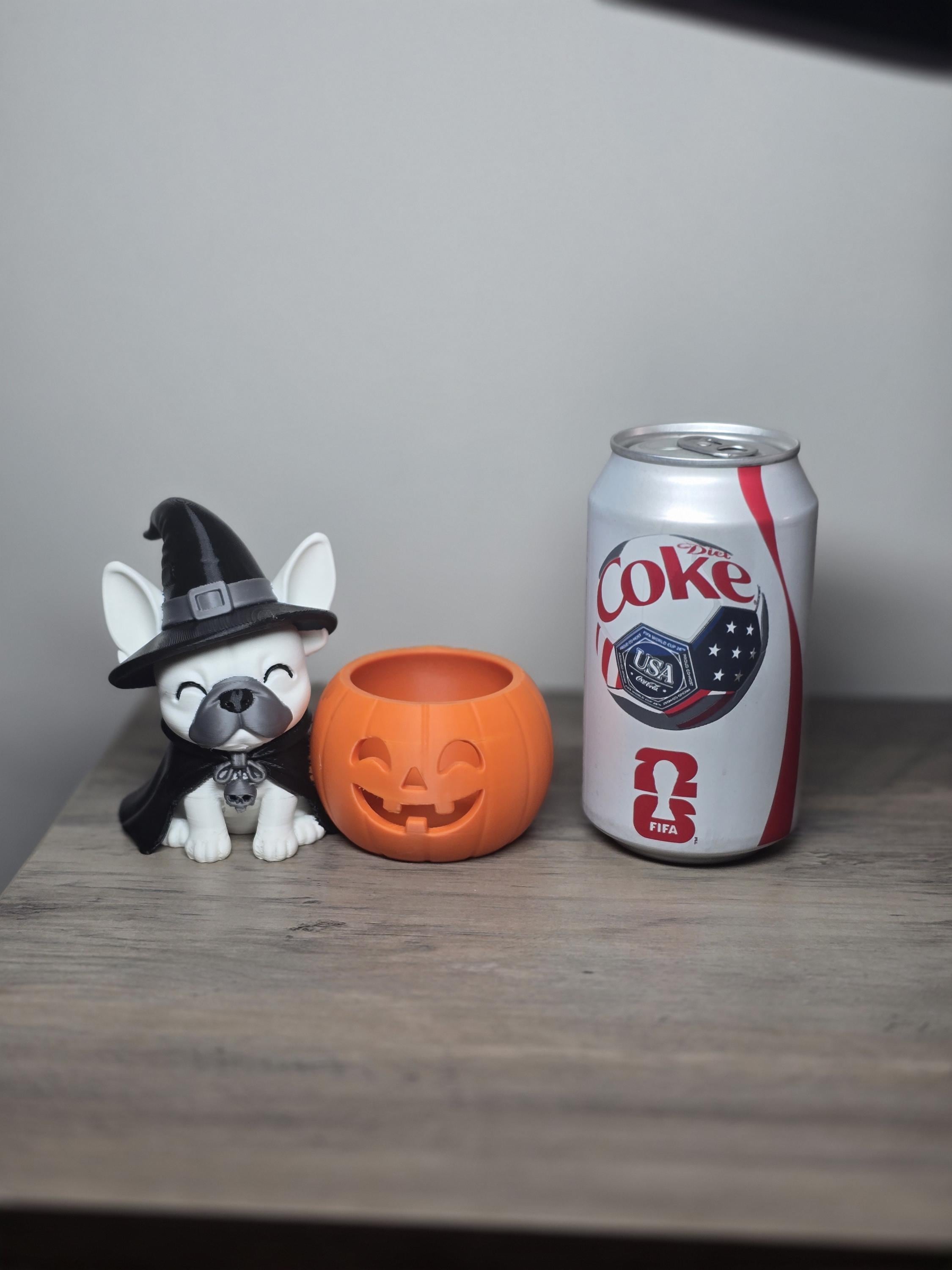3D Printed Halloween Witch Puppy Tealight Candle Holder | Pumpkin Design | 4m3d Design Art