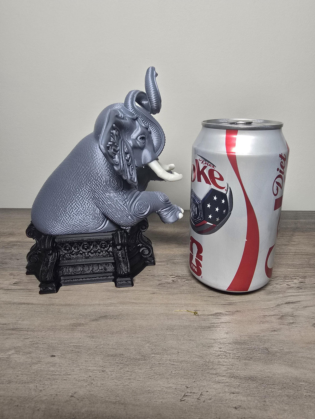 3D Printed Sitting Elephant Figurine | Ornate Stool Accent Decor | 4m3d Design Art