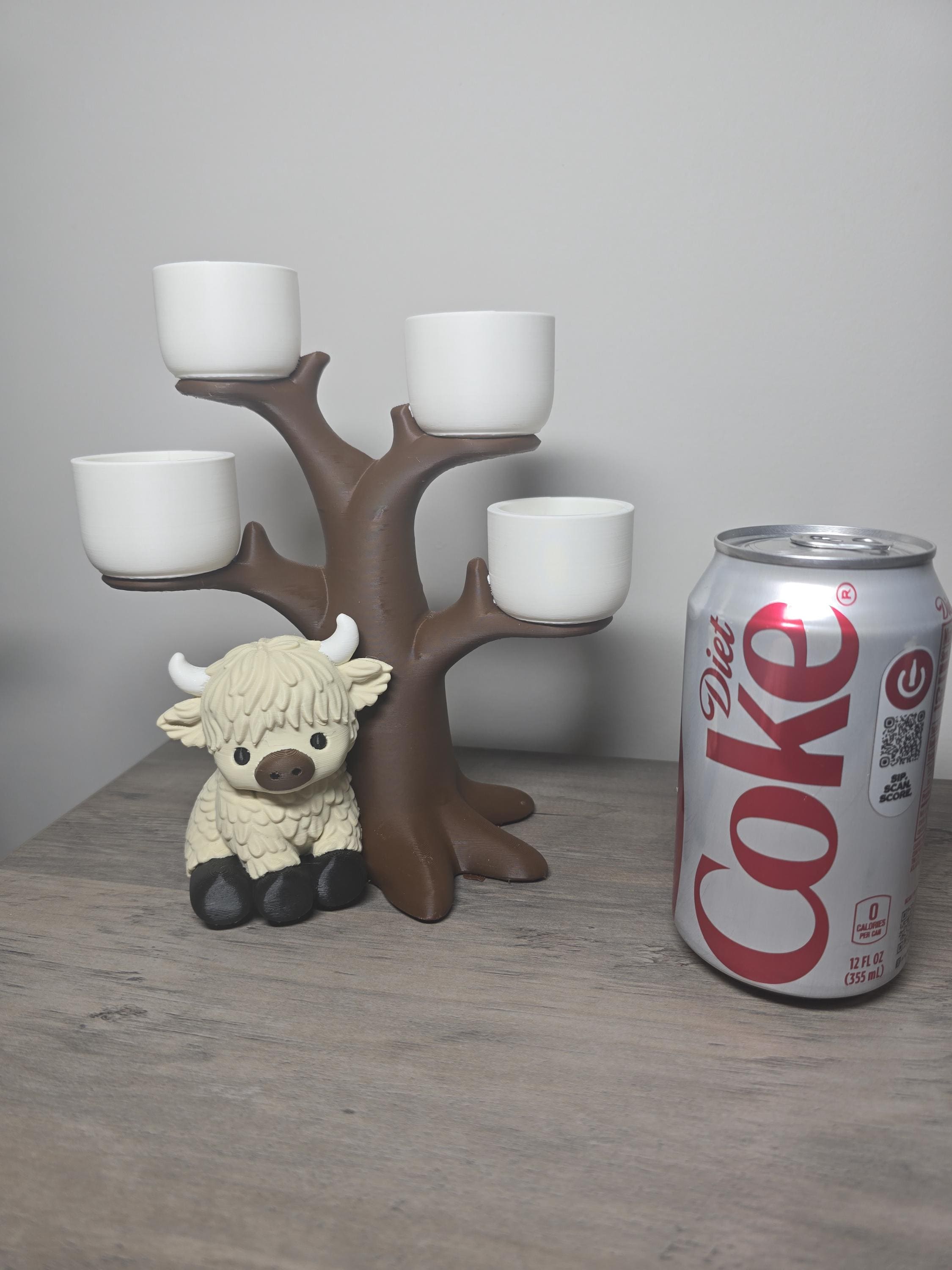 3D Printed Highland Cow Catch-All Dish | Keys, Coins & Jewelry Organizer | 4m3d Design Art