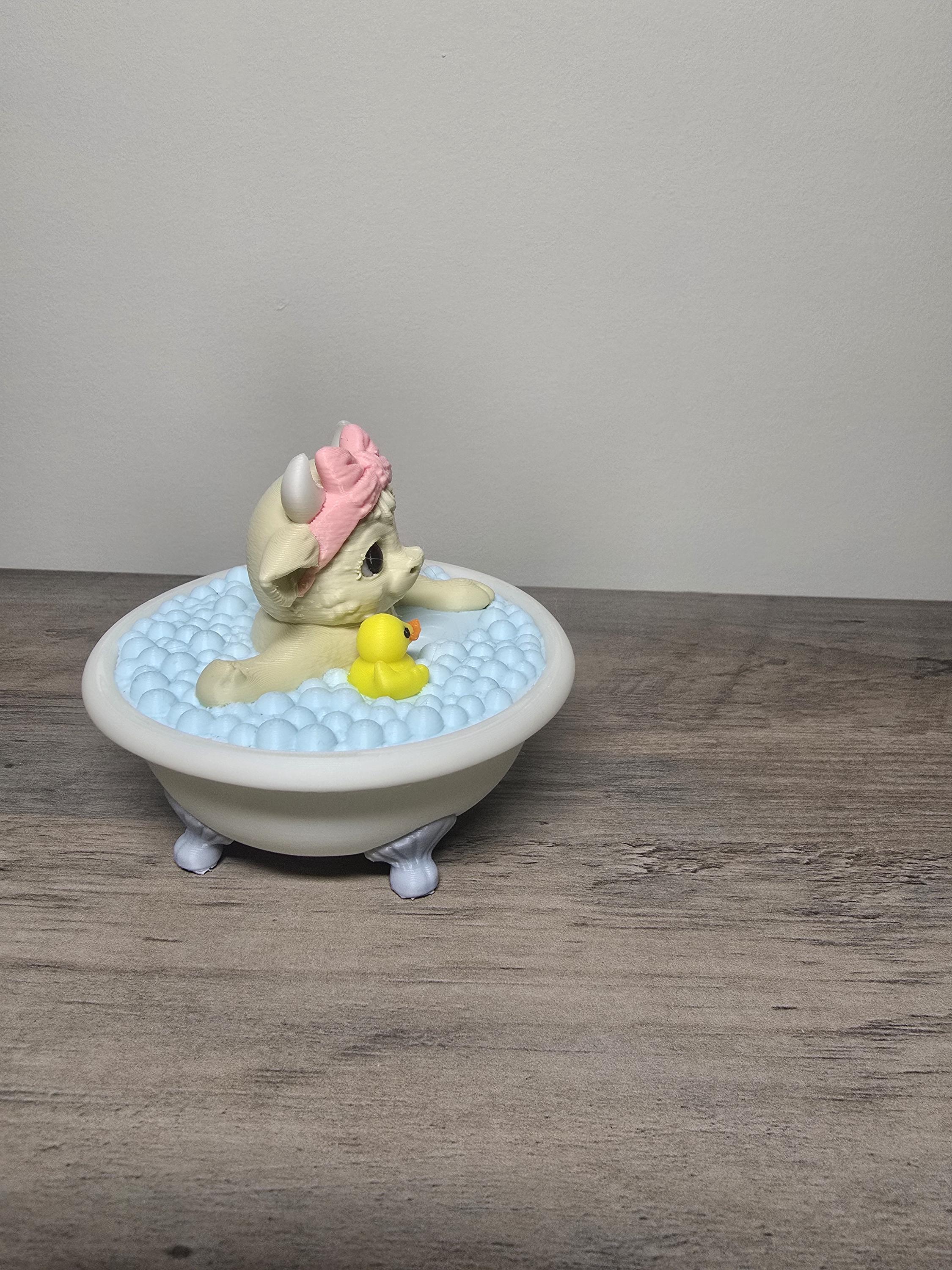 3D Printed Baby Cow Bath Time Figurine | Rubber Duck | Hand-Finished | 4m3d Design Art