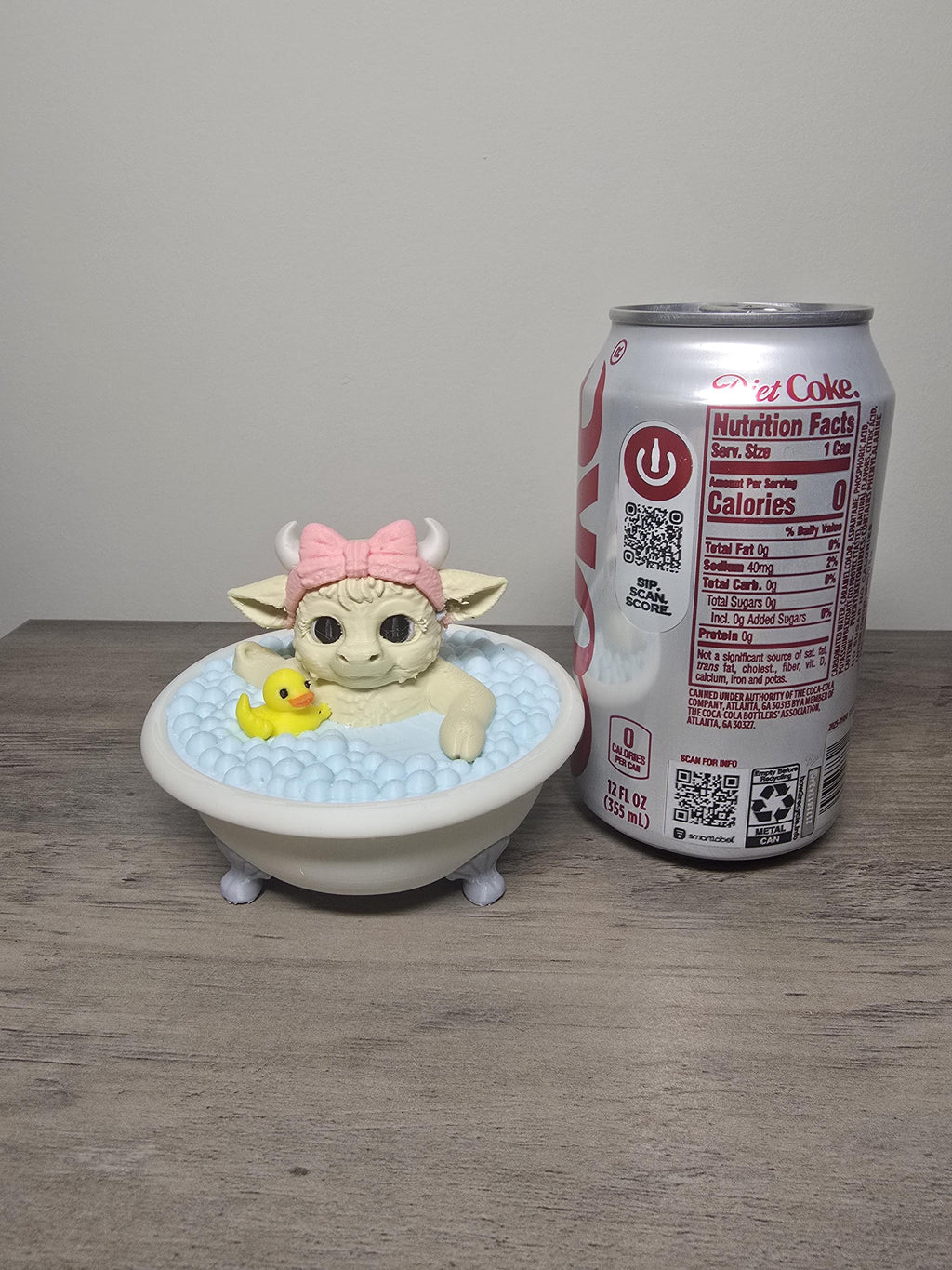 3D Printed Baby Cow Bath Time Figurine | Rubber Duck | Hand-Finished | 4m3d Design Art
