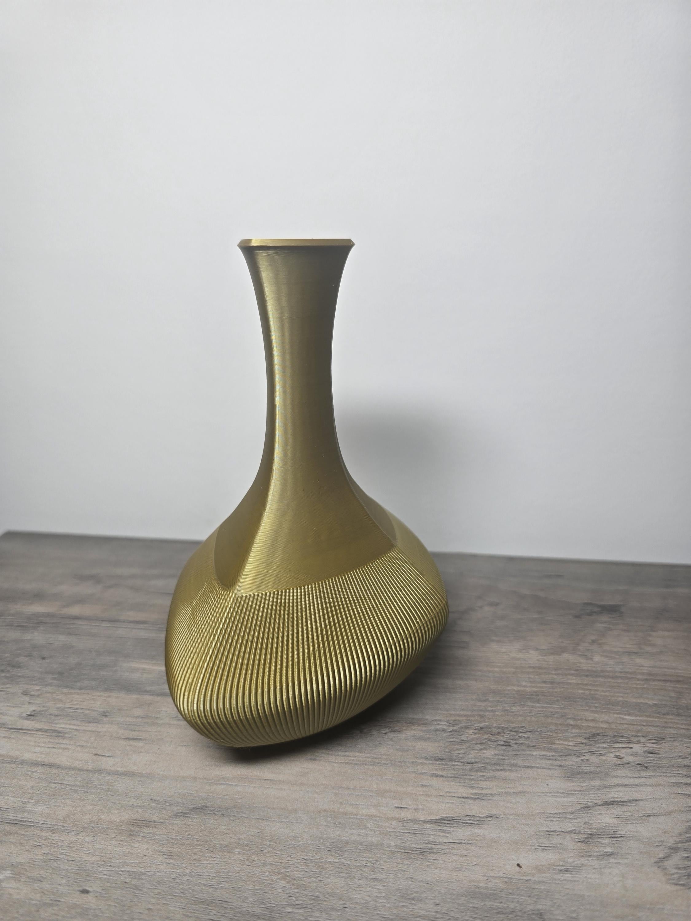 3D Printed Tapered Ribbed Decorative Vase | Modern Home Decor | Custom Colors | 4m3d Design Art