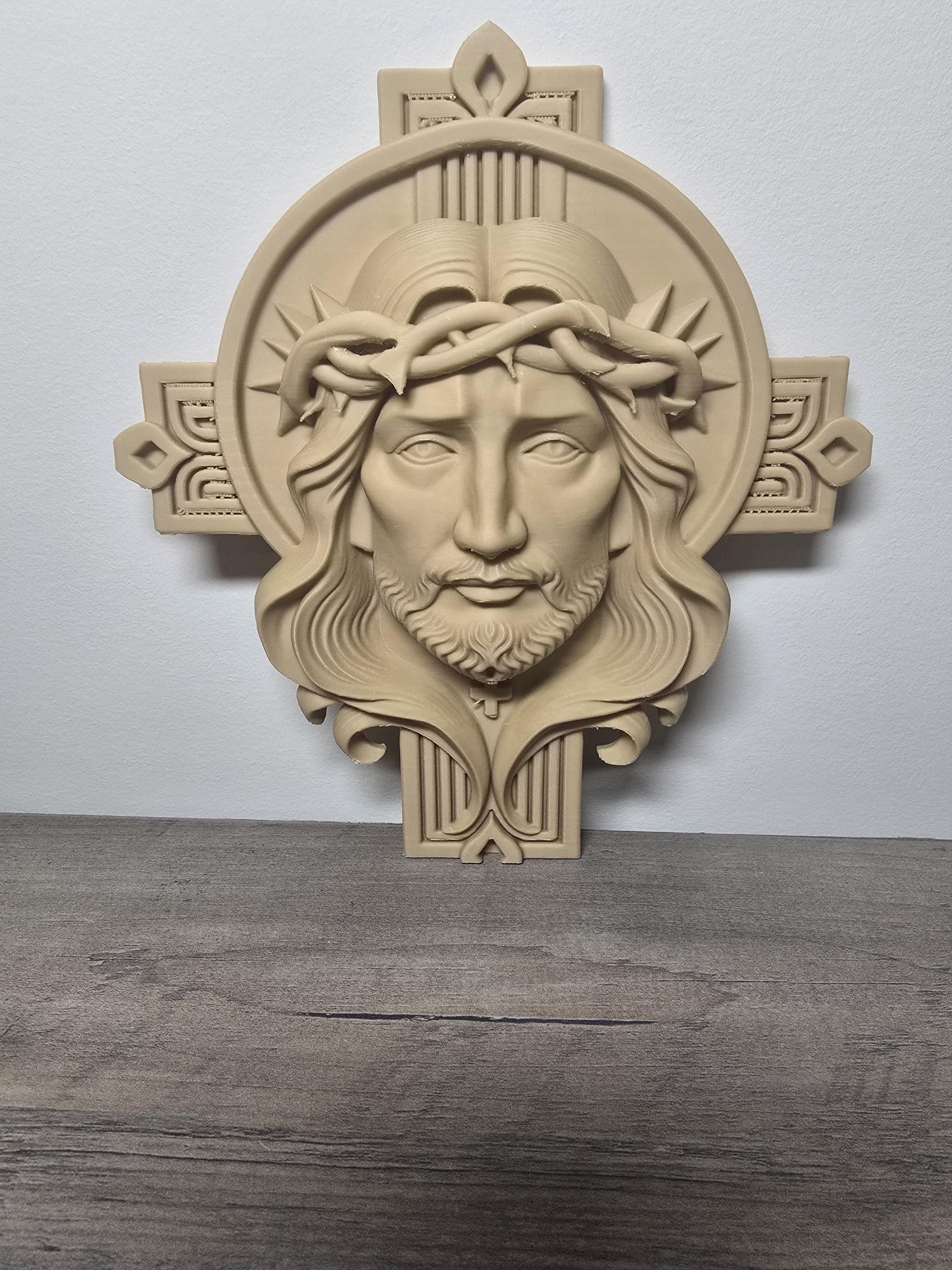 3D Printed Jesus on the Cross Wall Hanging | Detailed Religious Decor | 4m3d Design Art