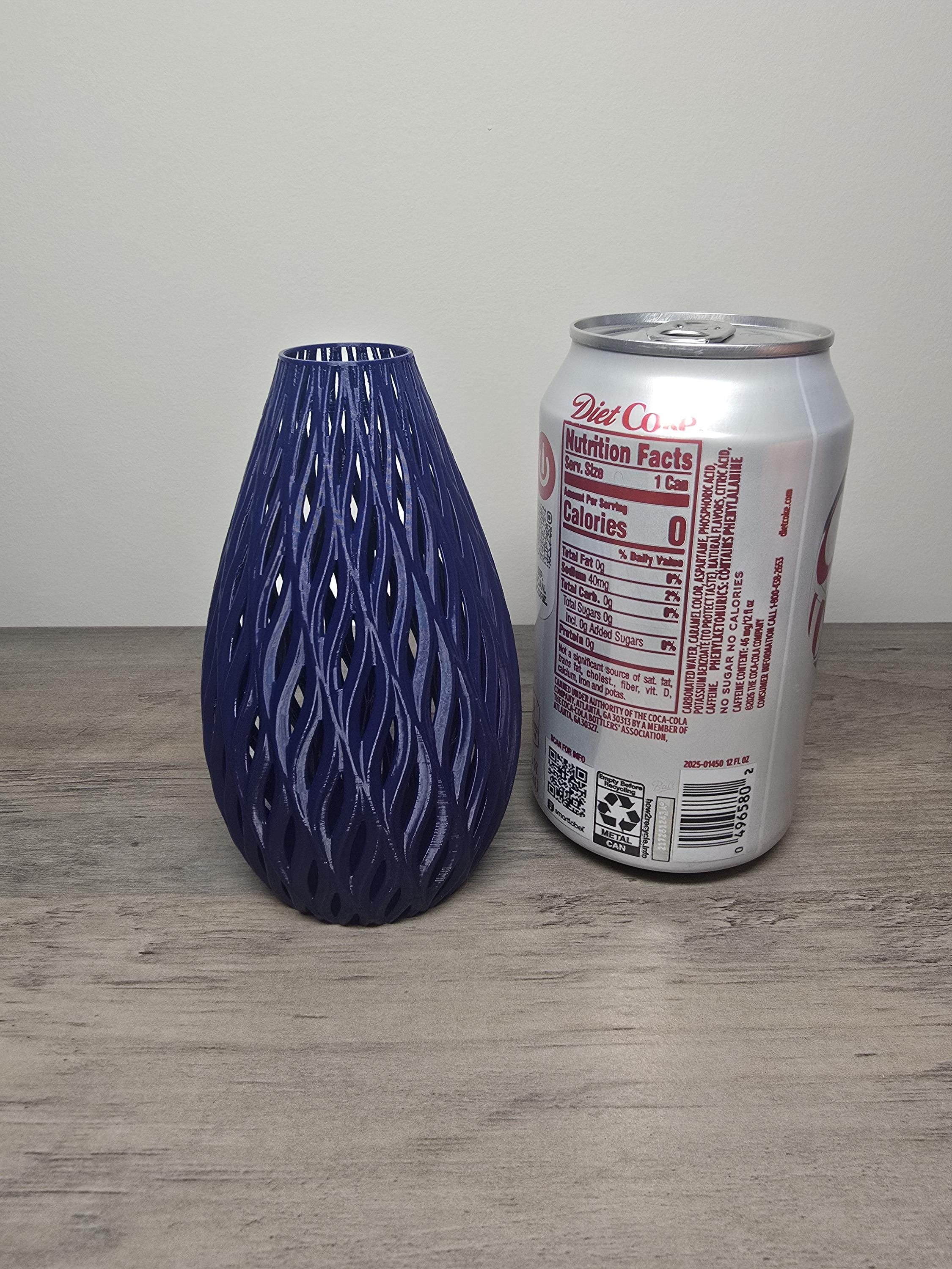 3D Printed Woven Look Small Vase | 3x3.5 In | Single Stem & Bouquet Holder | 4m3d Design Art