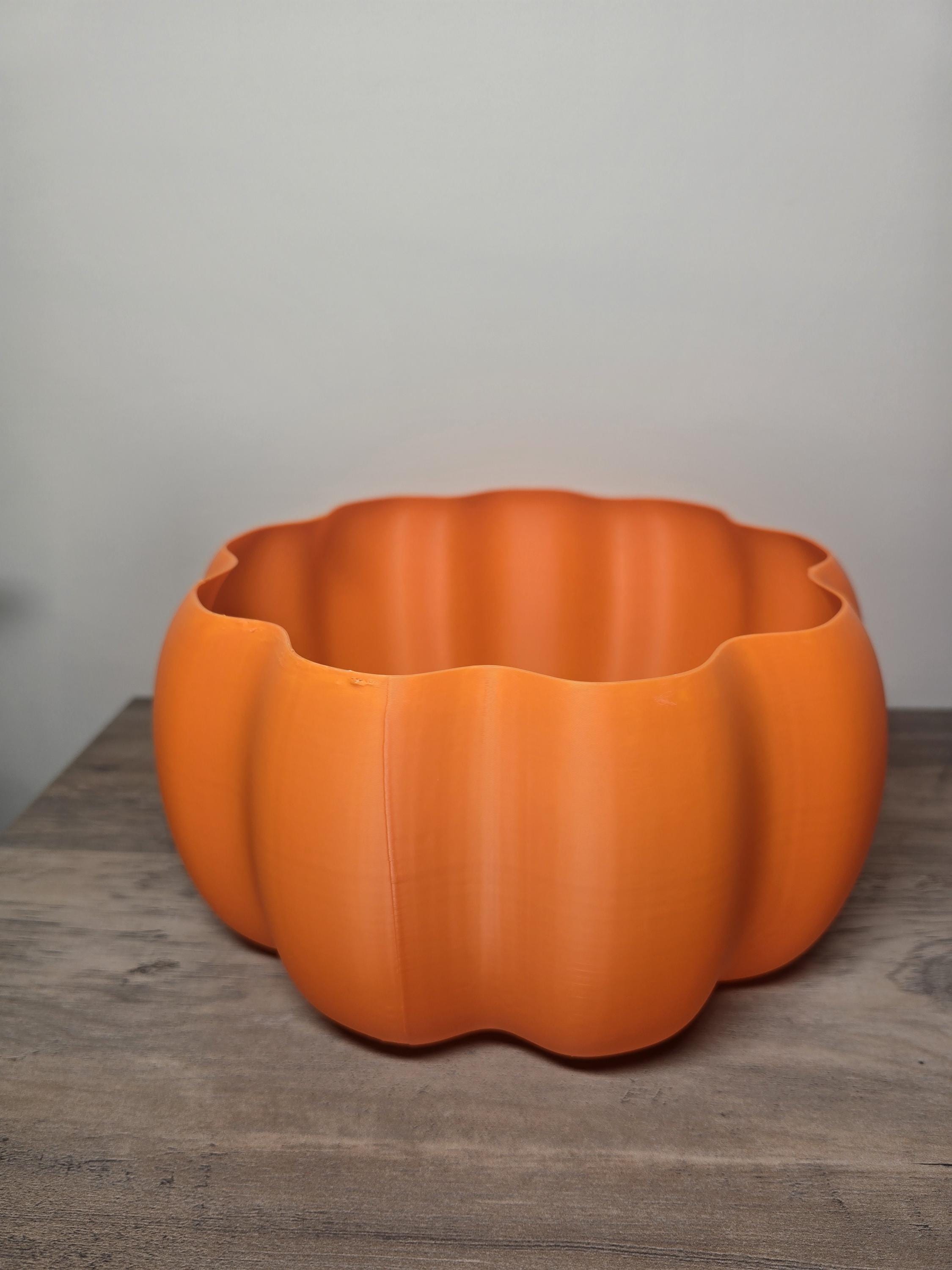 3D Printed Large Pumpkin Bowl | Halloween Candy Bowl | 10x5 In | 4m3d Design Art
