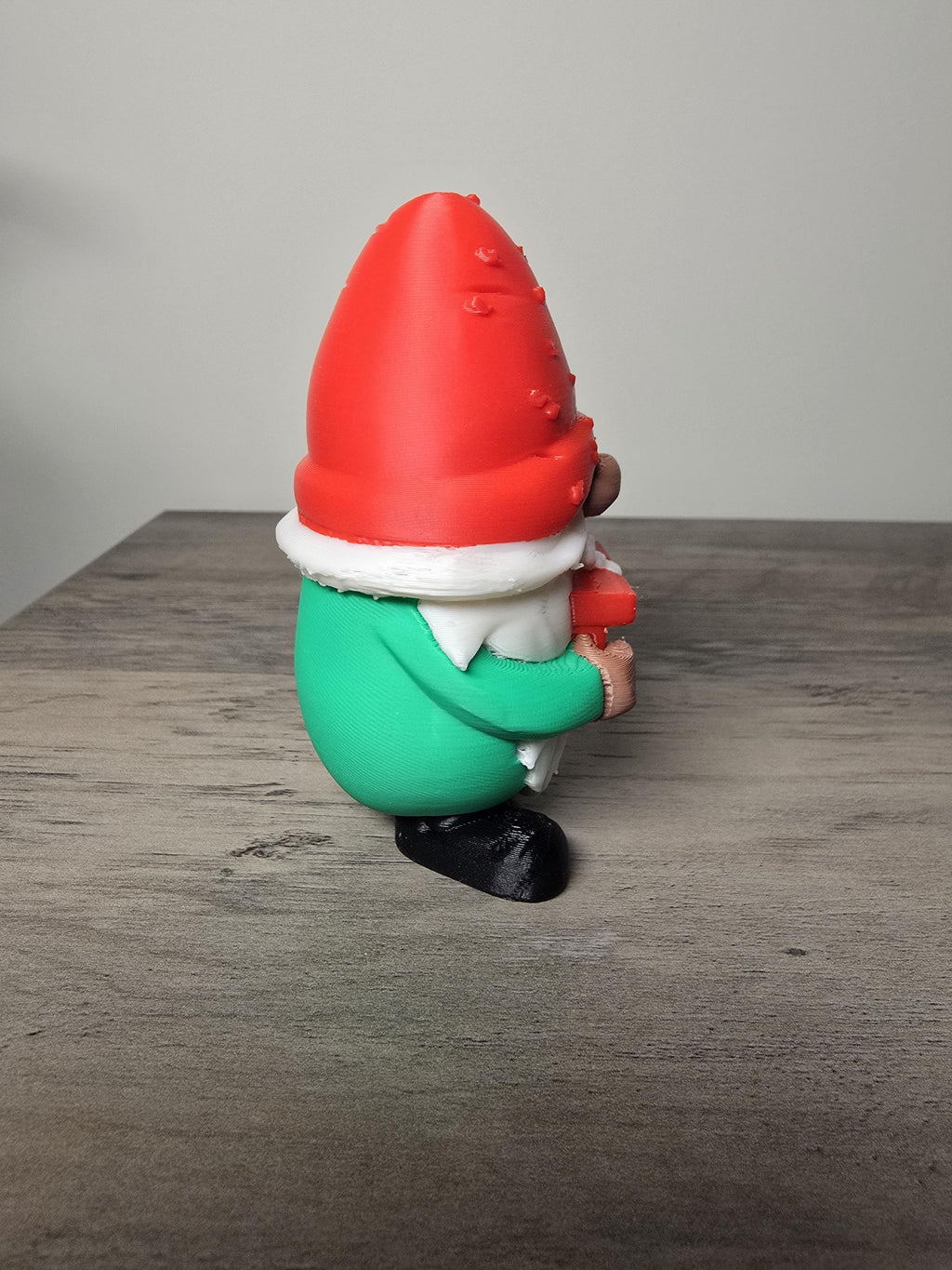3D Printed Christmas Gnome with Present Figurine | Holiday Decor | 4m3d Design Art
