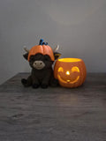 3D Printed Pumpkin Head Highland Cow Tealight Candle Holder | Halloween Decor | 4m3d Design Art