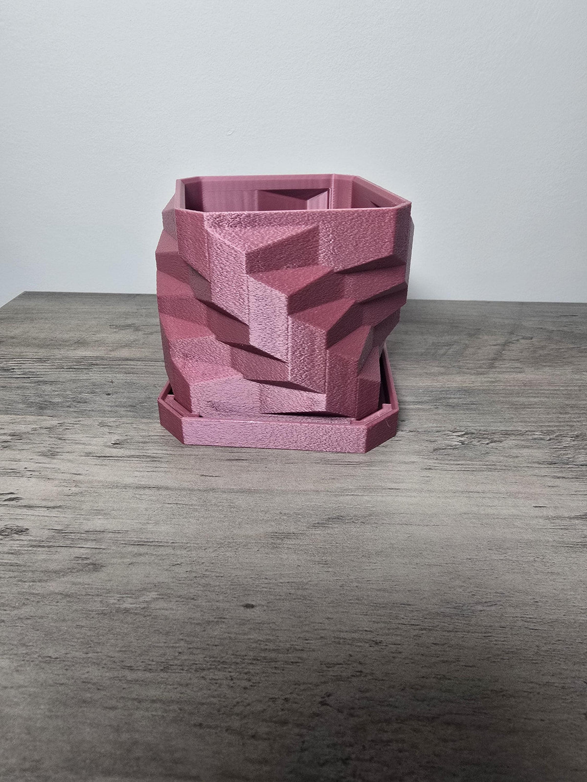 3D Printed Geometric Modern Planter | 4x4x4 In | Catch-All for Keys & Jewelry | 4m3d Design Art