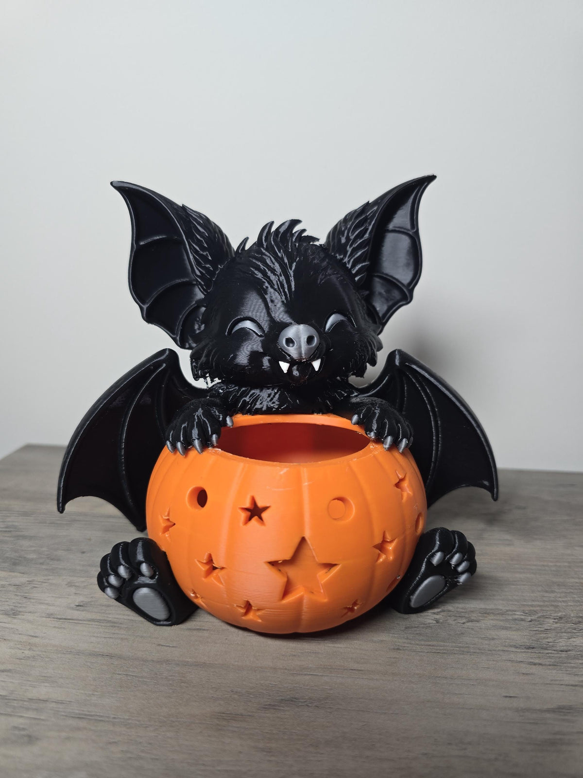 3D Printed Halloween Bat Tealight Candle Holder | Pumpkin Design | 4m3d Design Art
