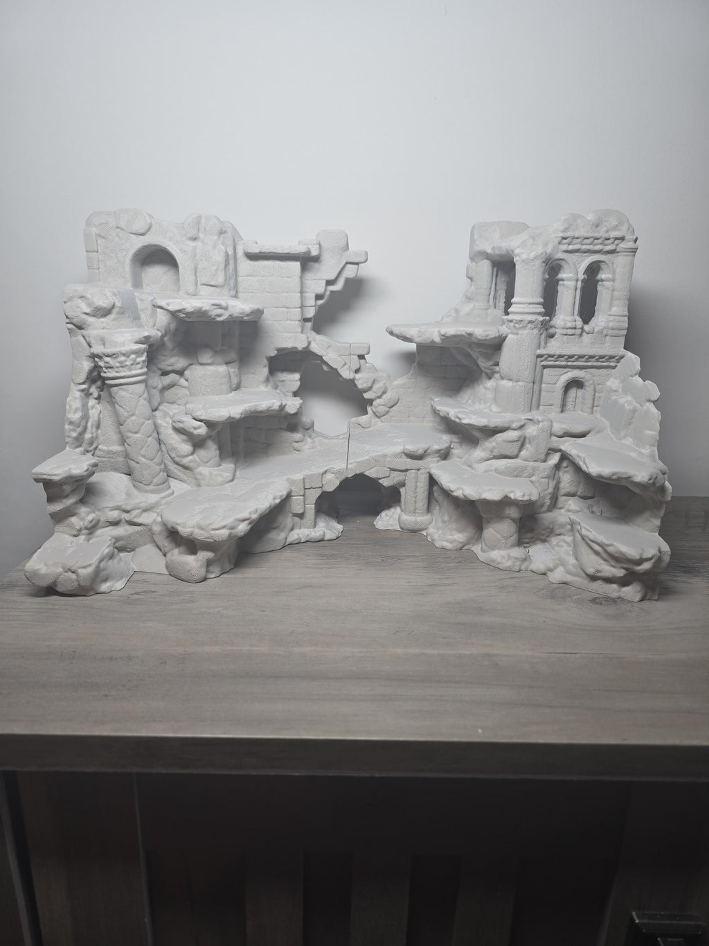 3D Printed Aquarium Background Landscape with Caves | 14.5x8x9 In | 2-Piece | 4m3d Design Art