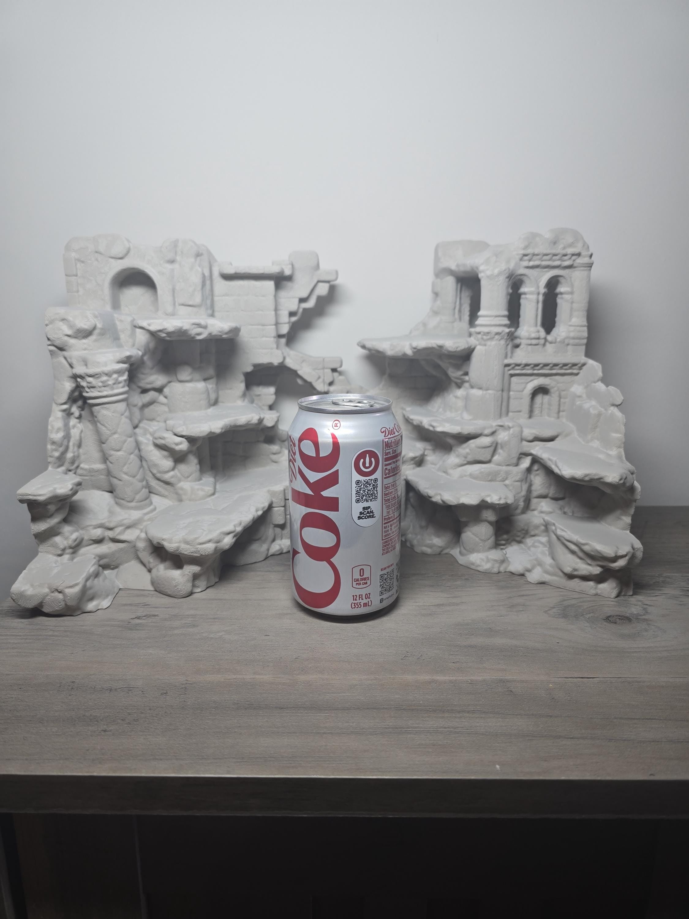 3D Printed Aquarium Background Landscape with Caves | 14.5x8x9 In | 2-Piece | 4m3d Design Art
