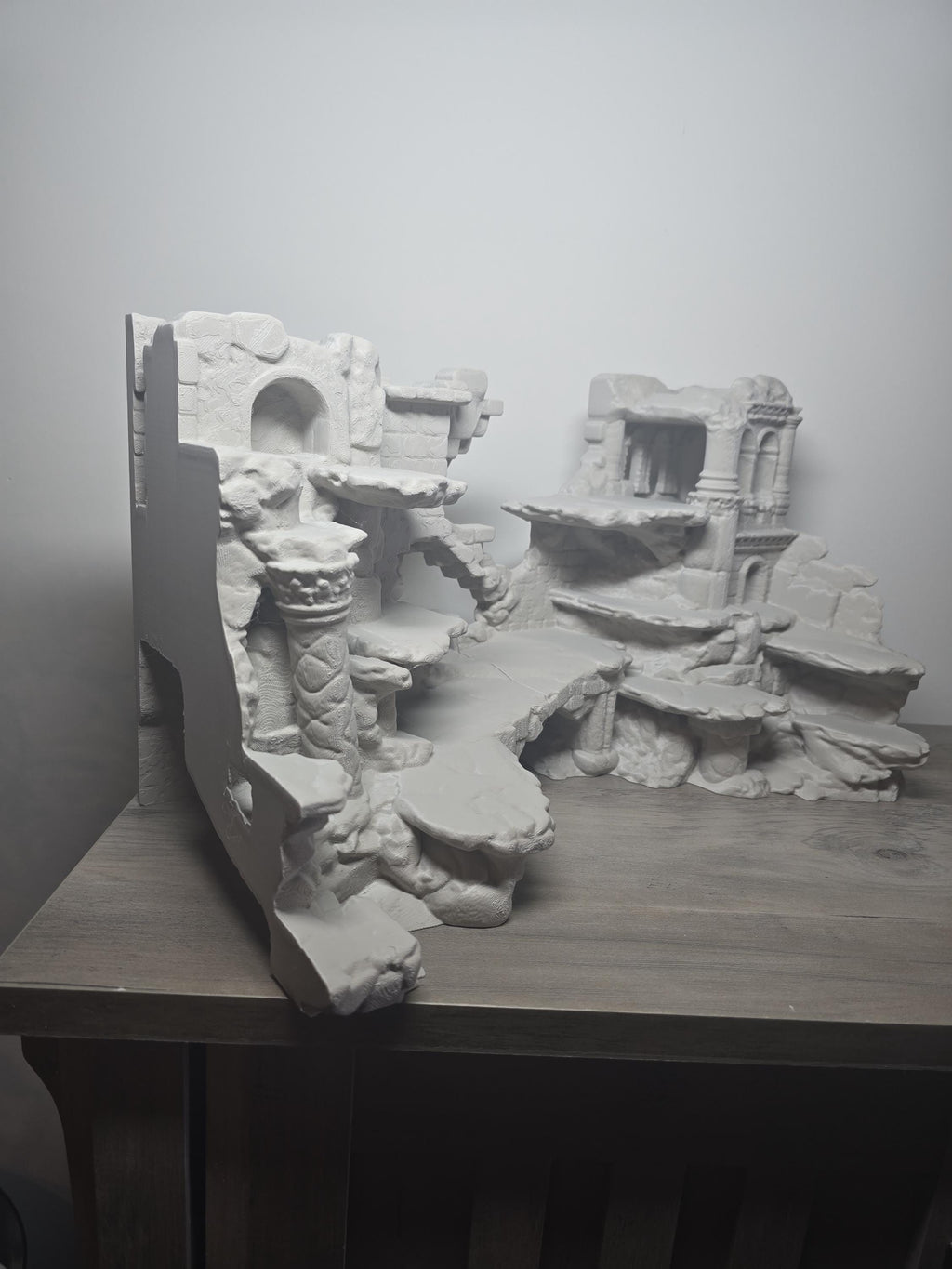 3D Printed Aquarium Background Landscape with Caves | 14.5x8x9 In | 2-Piece | 4m3d Design Art