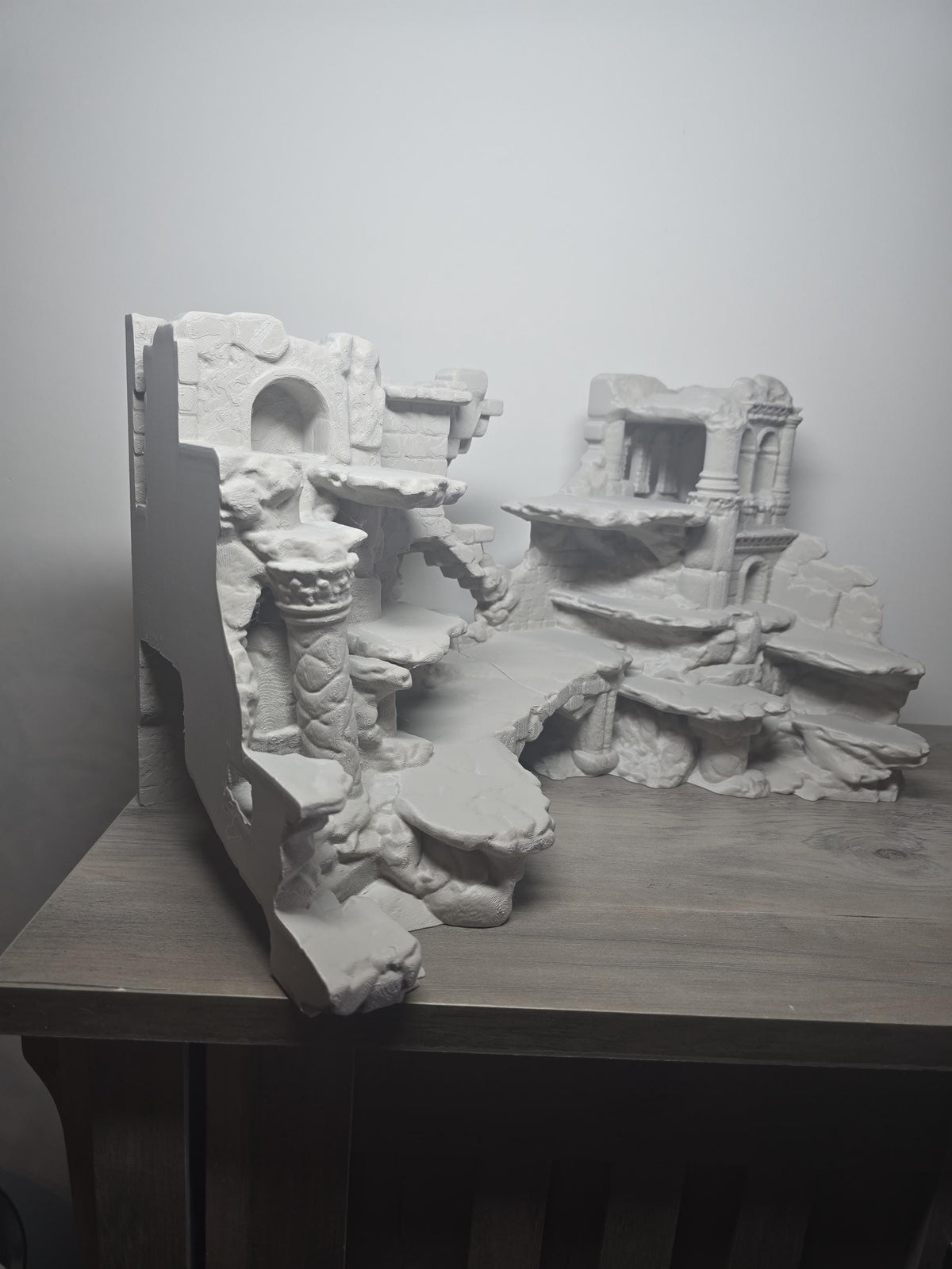 3D Printed Aquarium Background Landscape with Caves | 14.5x8x9 In | 2-Piece | 4m3d Design Art