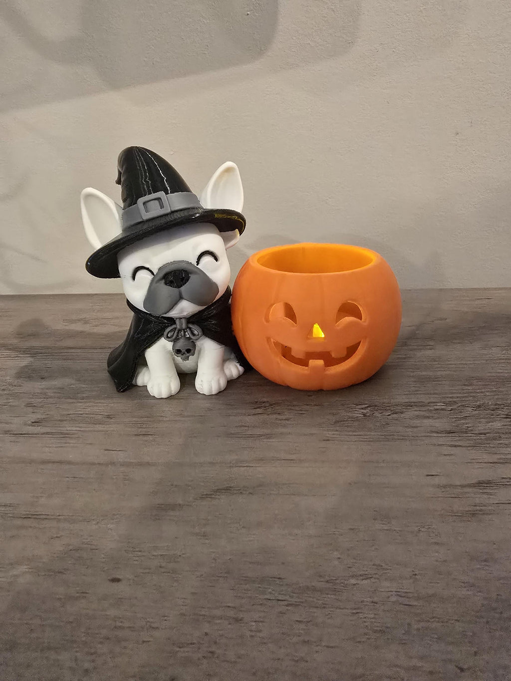 3D Printed Halloween Witch Puppy Tealight Candle Holder | Pumpkin Design | 4m3d Design Art