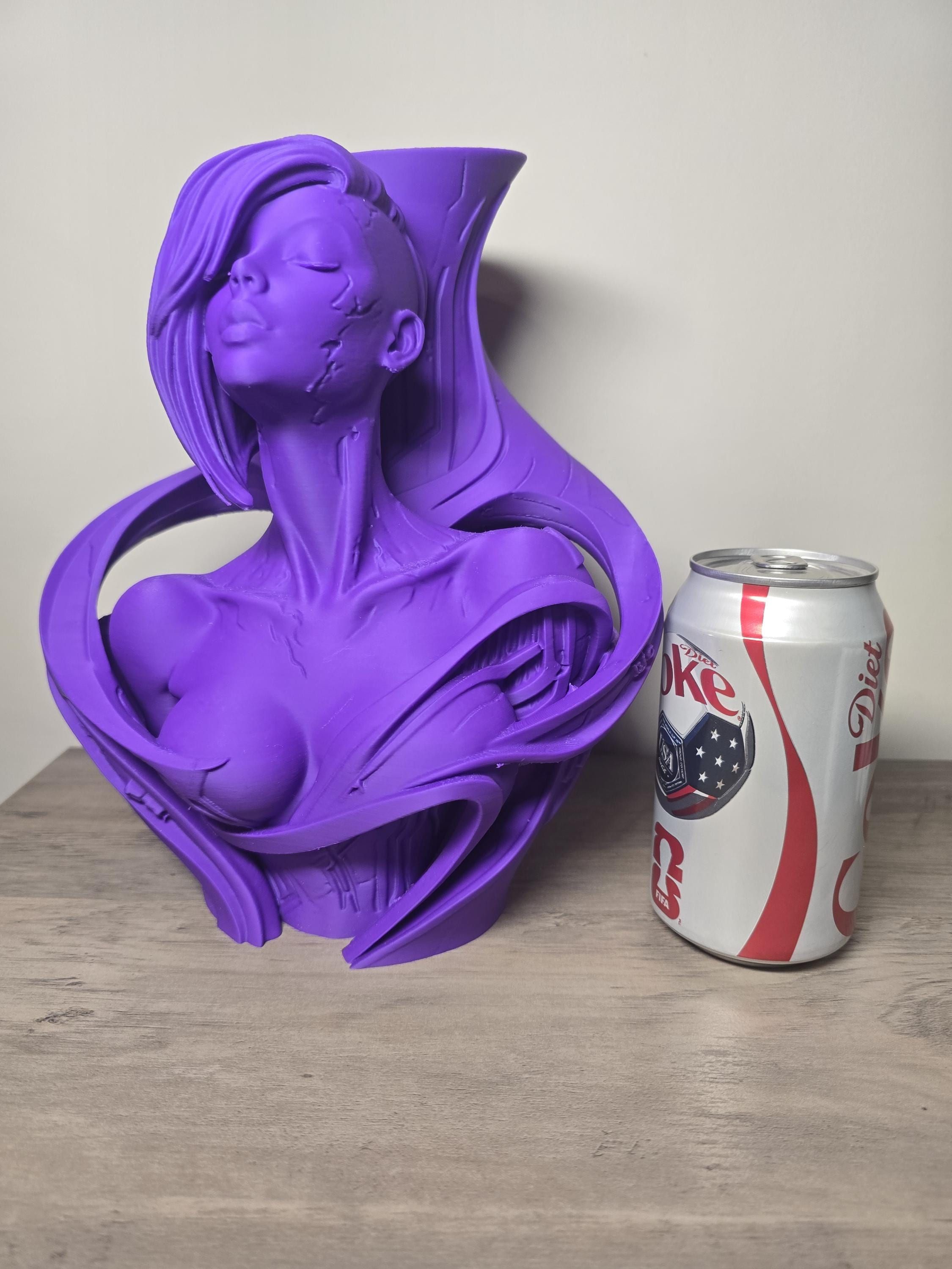 3D Printed Cyberpunk Judy Vase | Decorative Vase for Artificial Stems | 4m3d Design Art