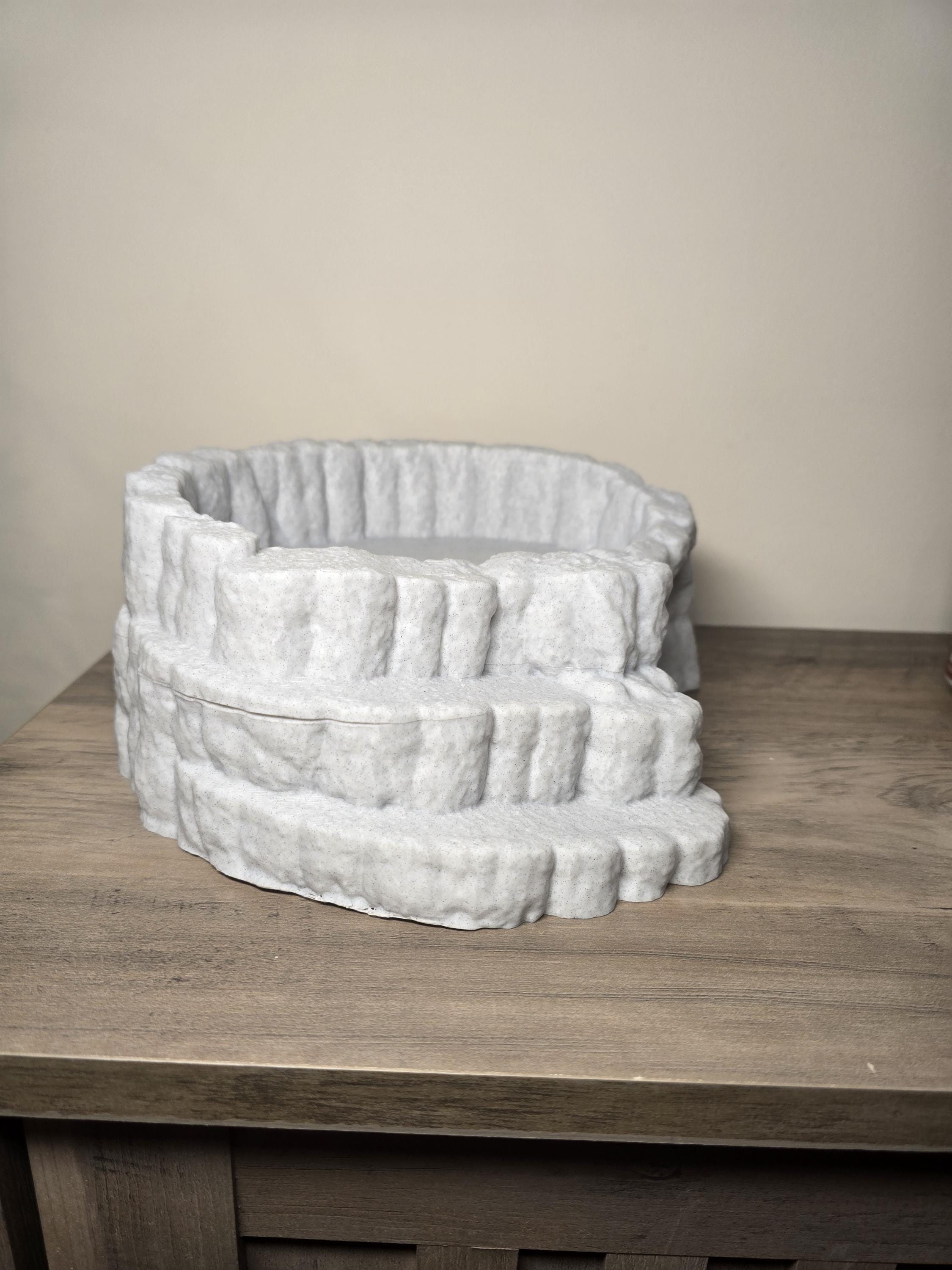 3D Printed Reptile Hideaway and Bowl | 10x10x4 Inches | Custom Colors | 4m3d Design Art