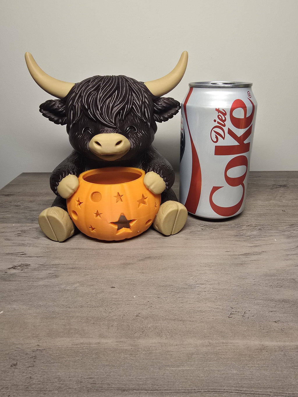 3D Printed Halloween Highland Cow Tealight Candle Holder | Pumpkin Design | 4m3d Design Art