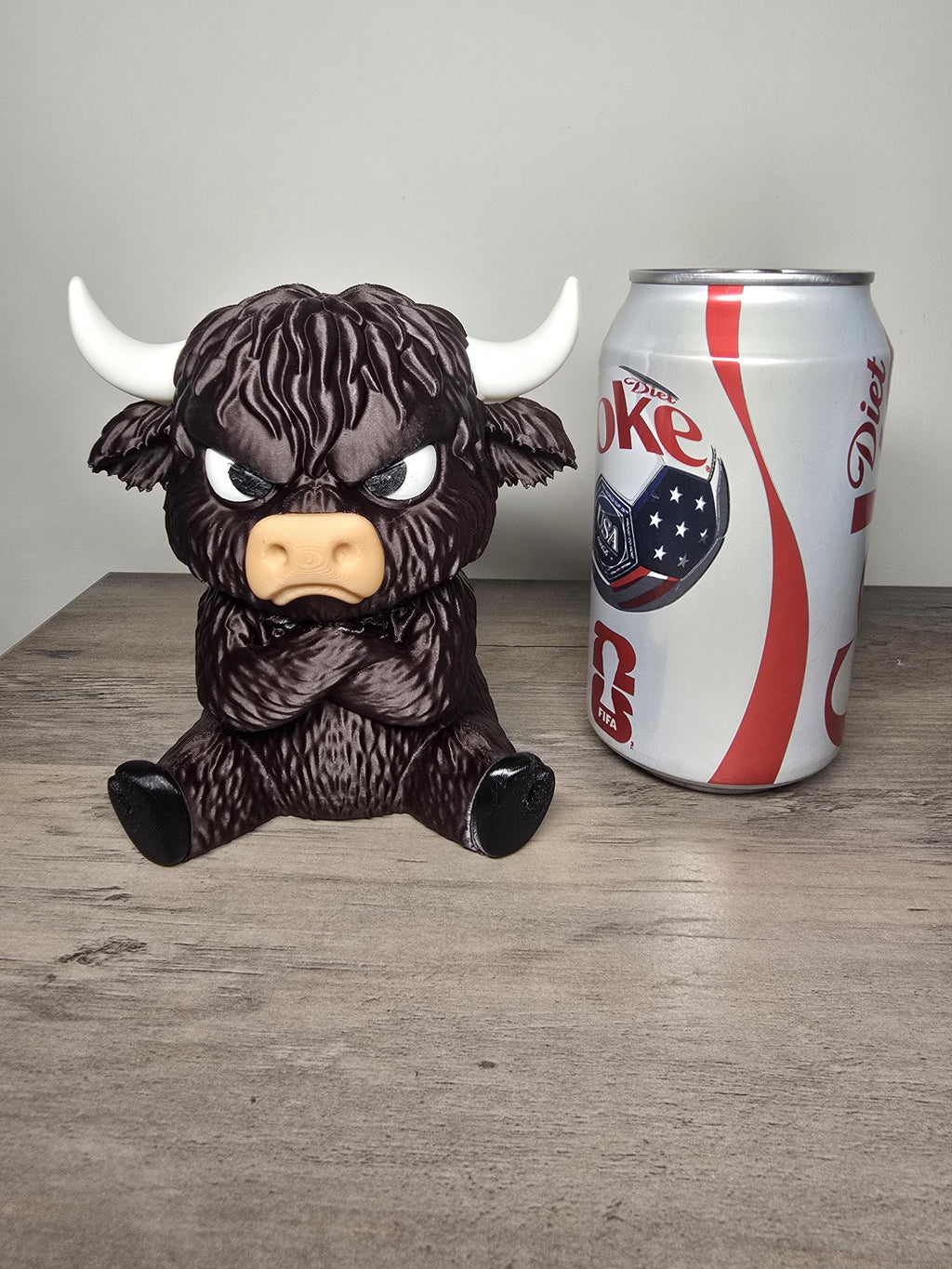 3D Printed Grumpy Highland Cow Figurine | Pouting Mood Design | 4m3d Design Art