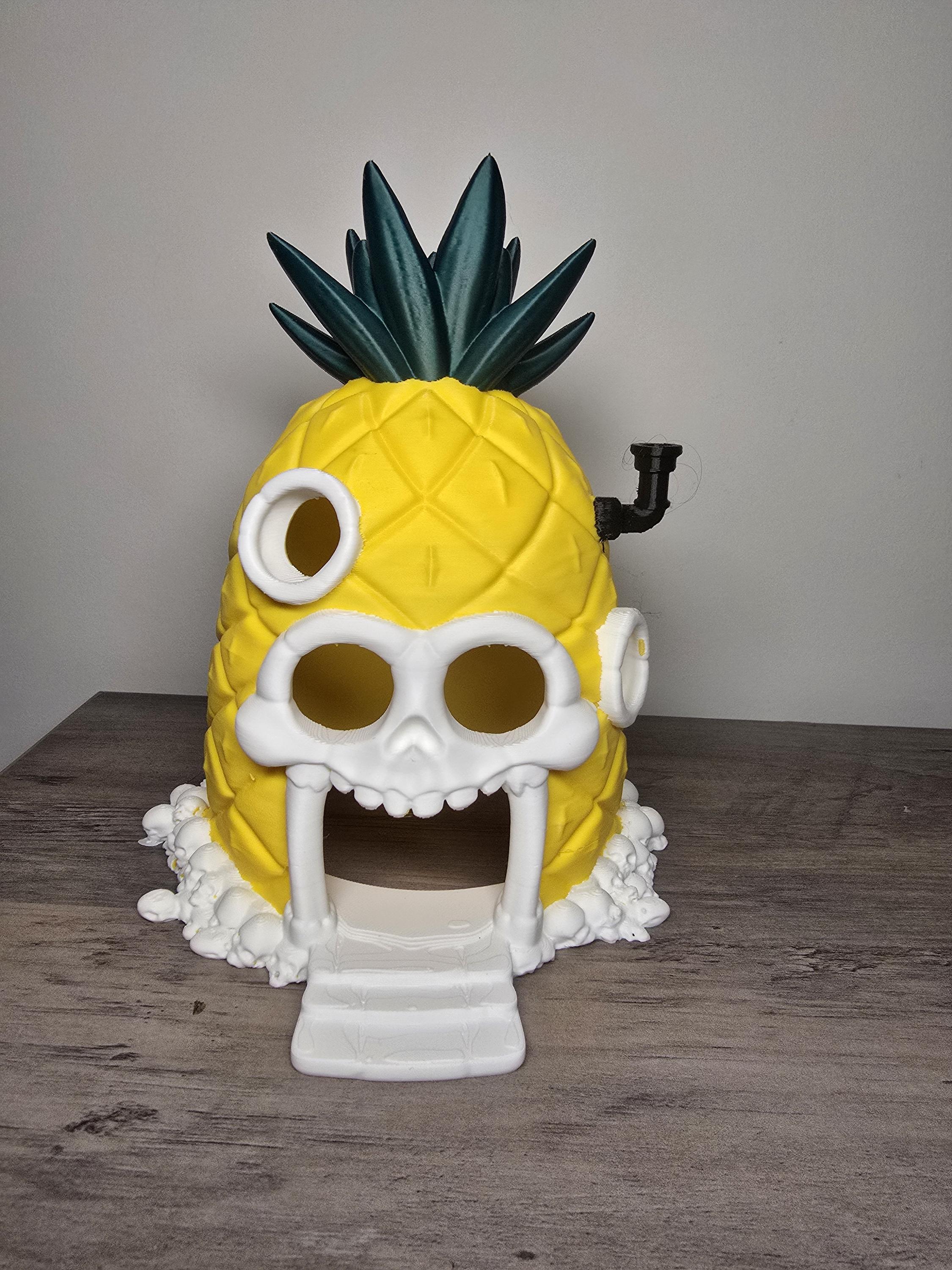 3D Printed Pineapple Under the Sea Aquarium Decor | Fish Hideaway | 7x6x8 In | 4m3d Design Art