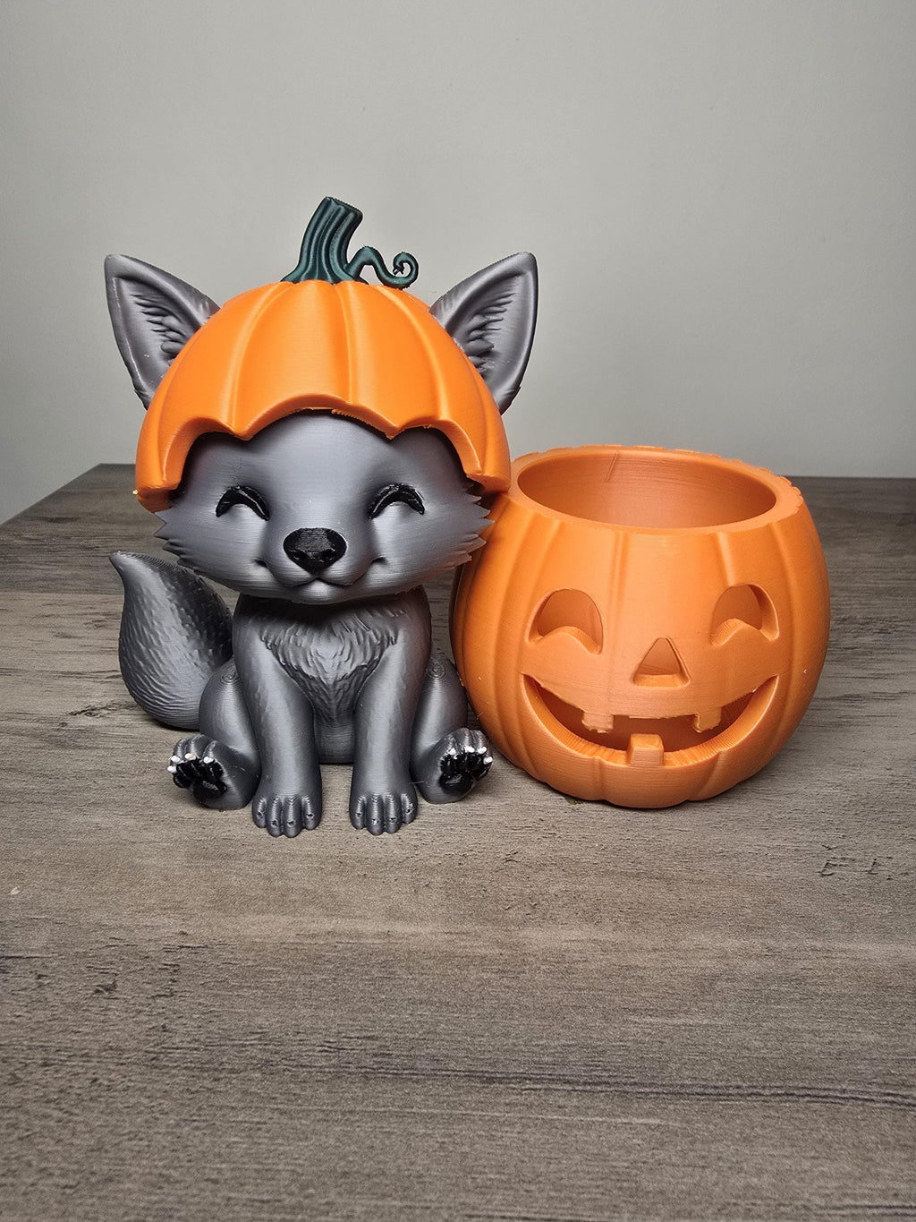3D Printed Pumpkin Head Fox Tealight Candle Holder | Halloween Decor | 4m3d Design Art