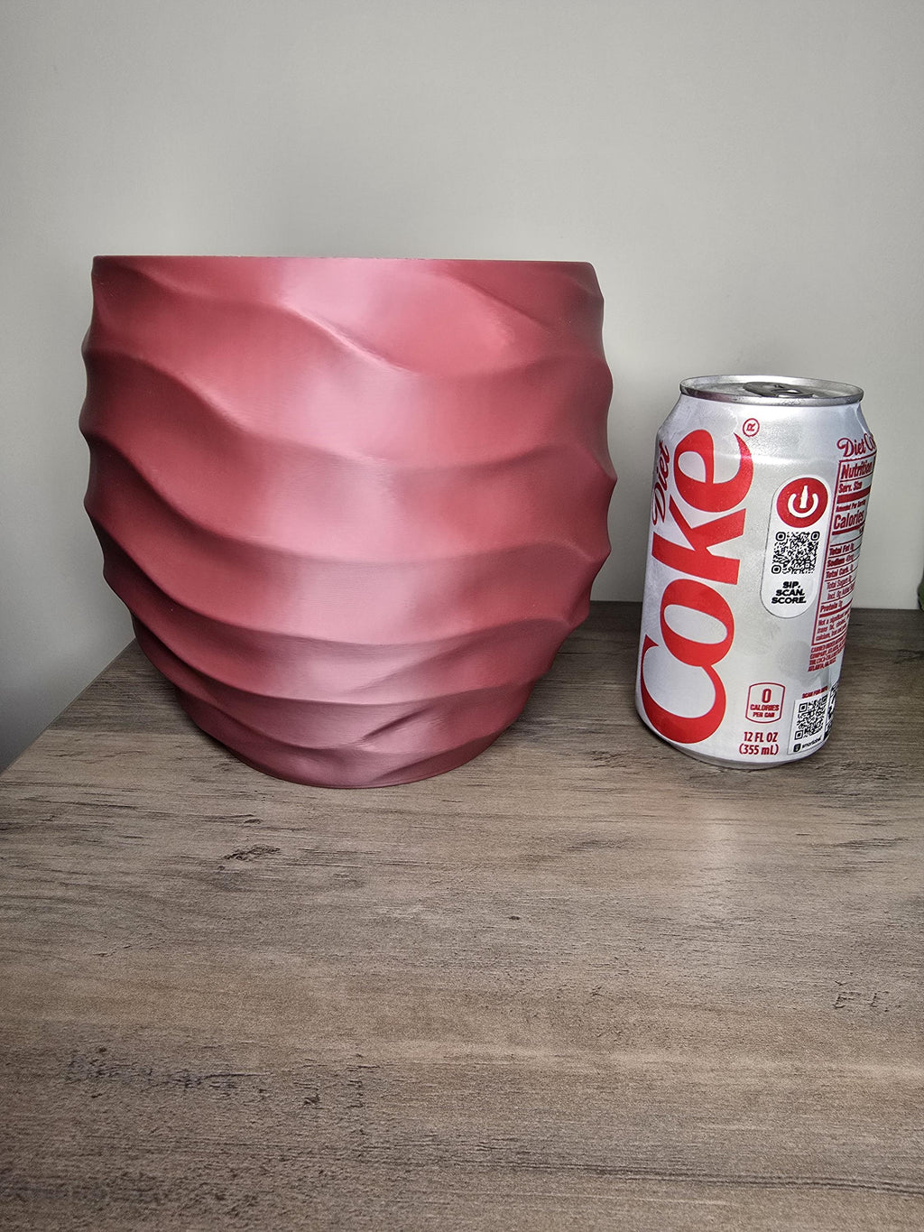 3D Printed Wave Textured Round Indoor Planter | 7x7 Inches | Custom Colors | 4m3d Design Art
