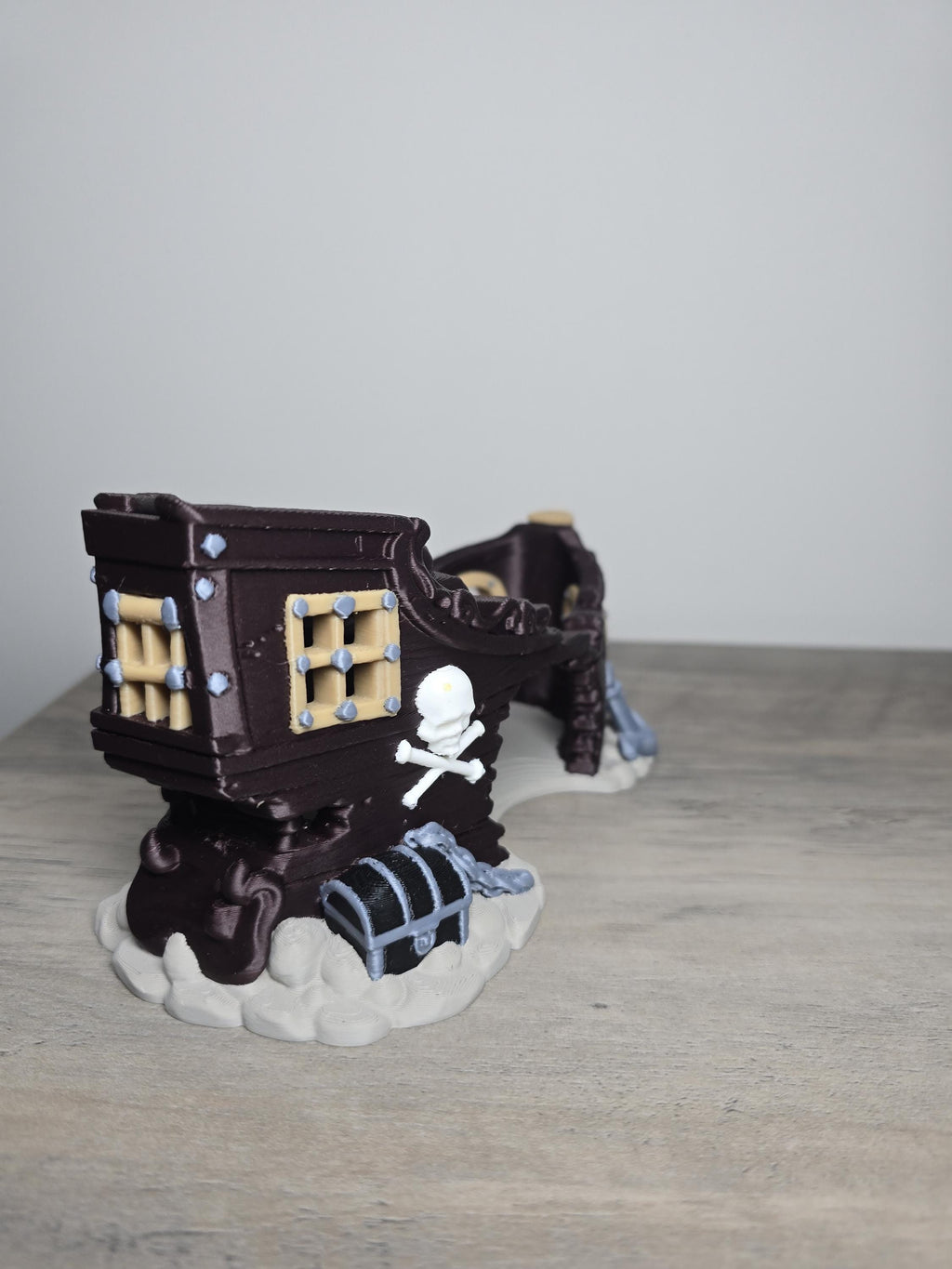 3D Printed Sunken Ship Aquarium Decor | Treasure Chest Cave | 7x4x4 In | 4m3d Design Art