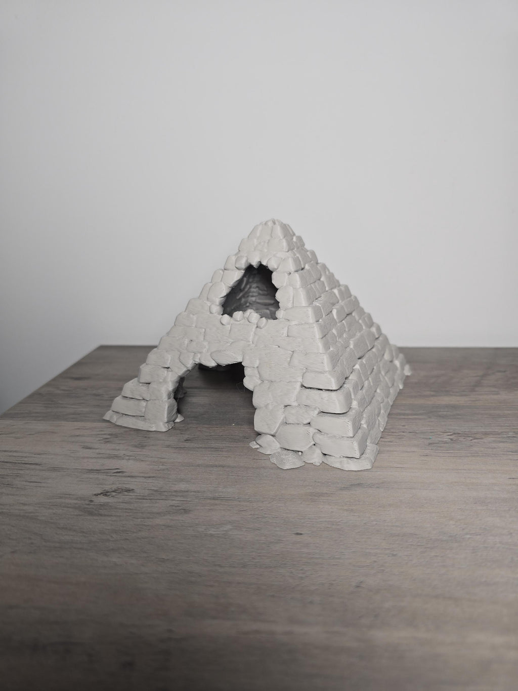 3D Printed Pyramid Aquarium Decor | Stone-Look Fish Hideaway | 6x6x5 In | 4m3d Design Art