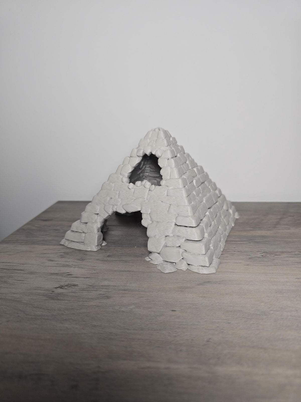3D Printed Pyramid Aquarium Decor | Stone-Look Fish Hideaway | 6x6x5 In | 4m3d Design Art