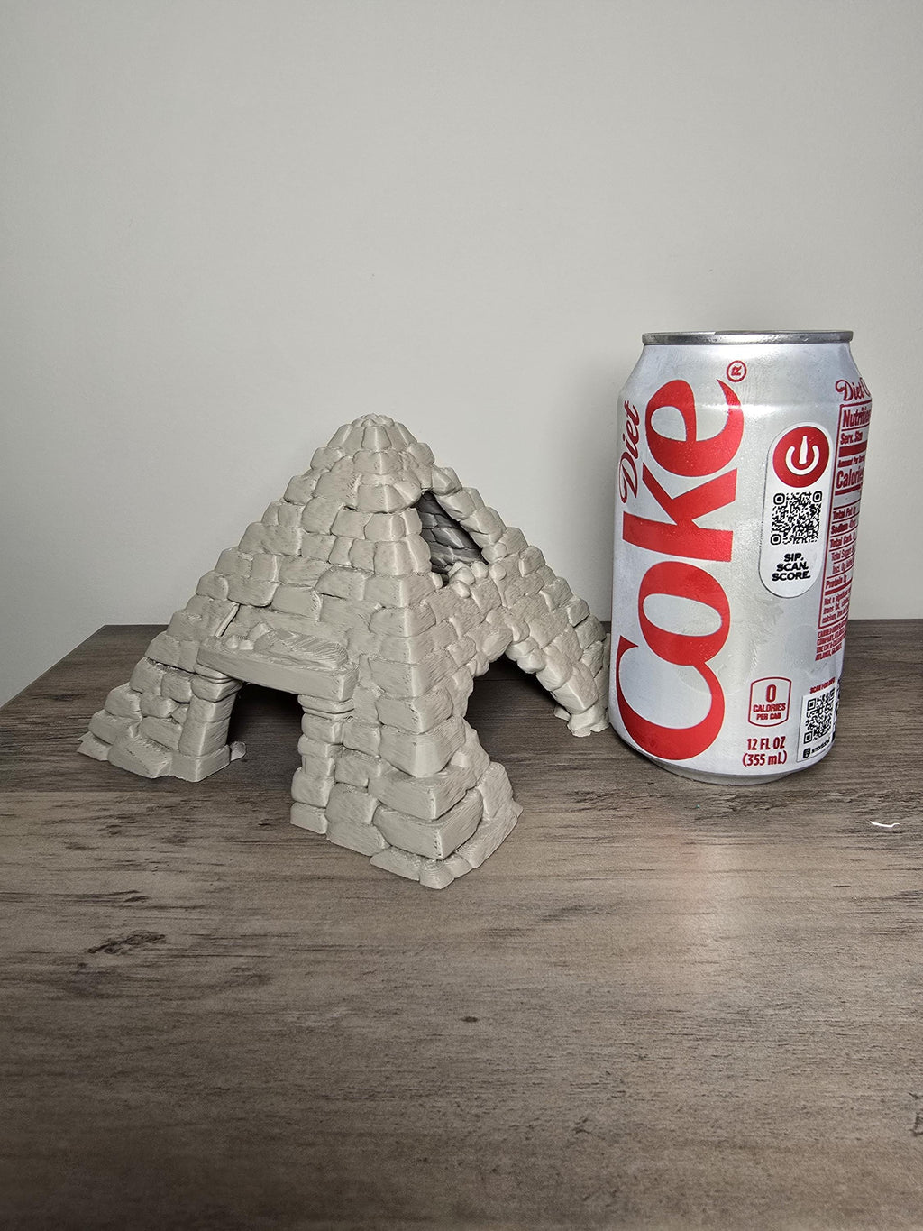 3D Printed Pyramid Aquarium Decor | Stone-Look Fish Hideaway | 6x6x5 In | 4m3d Design Art