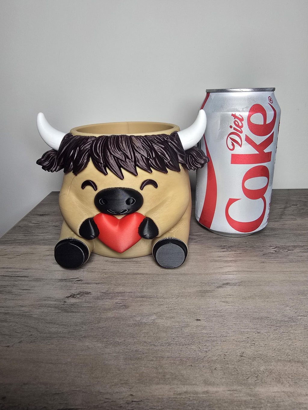 3D Printed Highland Cow Planter | Catch-All for Keys, Jewelry & Coins | 4m3d Design Art