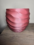 3D Printed Wave Textured Round Indoor Planter | 7x7 Inches | Custom Colors | 4m3d Design Art